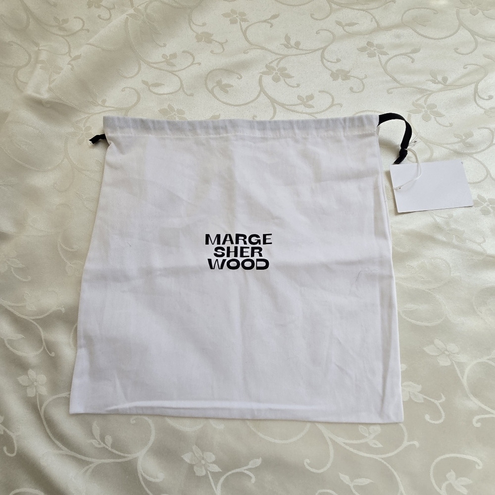 Marge Sherwood White Drawstring Bag